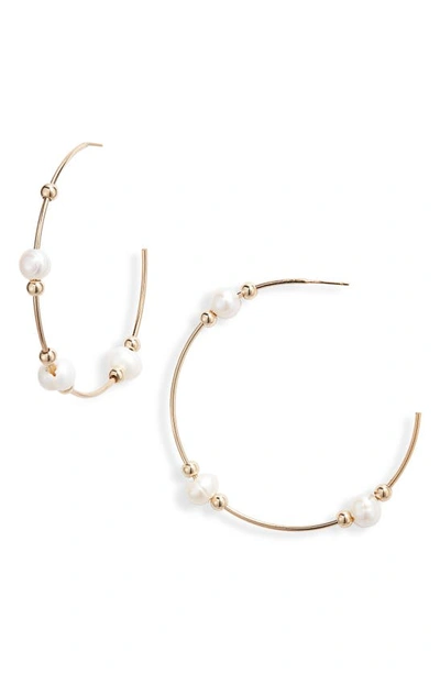Set & Stones Vivi Freshwater Pearl Hoop Earrings In Gold