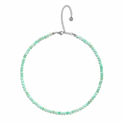 Seven Saints Women's Green / Silver Chrysoprase Choker Necklace – Higher Truth & Uplifting Clarity, Gemstone Jewe In Green/silver