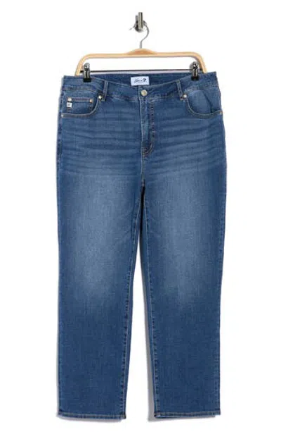 Seven7 High Waist Ankle Straight Leg Jeans In Blue