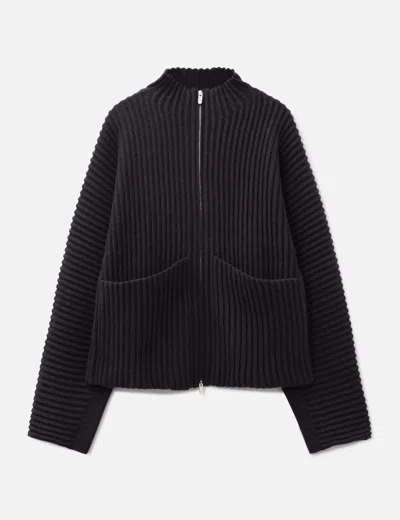 Seventh Globe Rib Knit Cardigan In Blue/ブルー/블루/蓝色/藍色