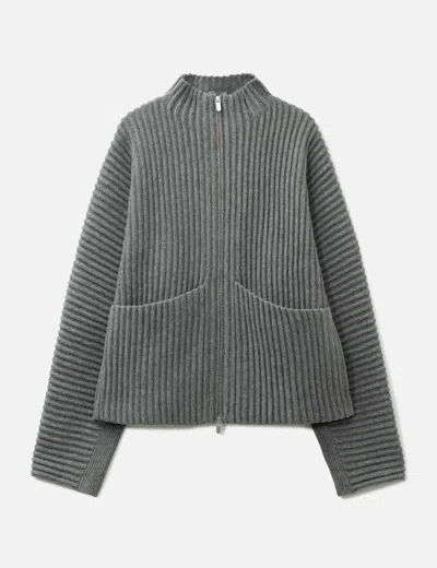 Seventh Globe Rib Knit Cardigan In Grey/グレー/그레이/灰色