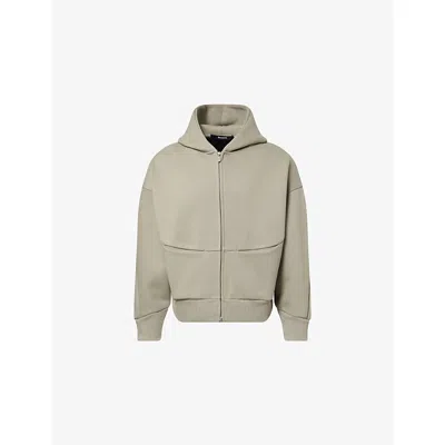 Seventh Mens V2 Panelled Cotton-blend Hoody Ash Sage