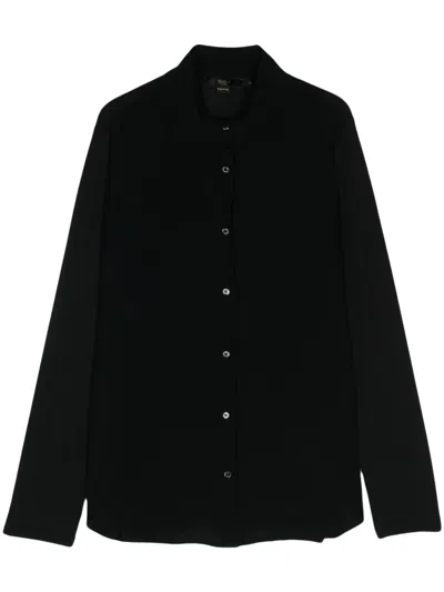 Seventy Long-sleeve Cotton Blend Shirt In Black  