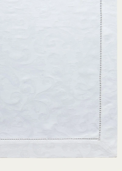 Sferra Plume Jacquard 70" X 108" Tablecloth In White
