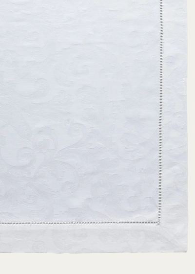 Sferra Plume Jacquard 70" X 126" Tablecloth In White