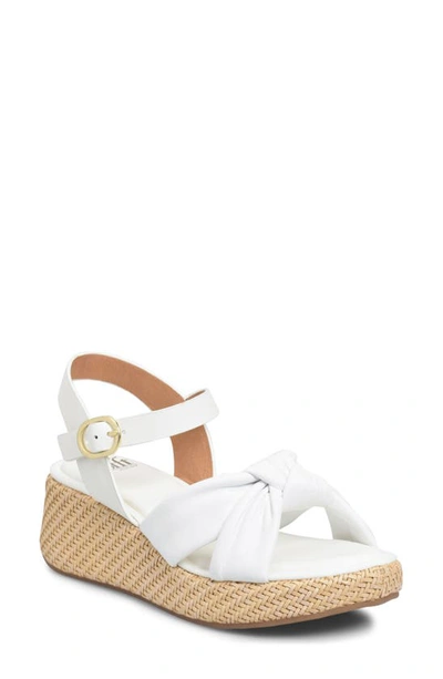 Söfft Farah Basketweave Platform Sandal In White