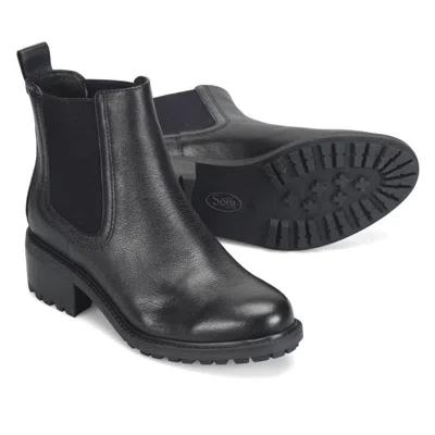 Söfft Martha Boots Women's Black Leather Round Toe Ankle Chelsea Zogg3617