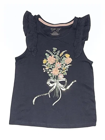 Pre-owned Shabby Chic Kids' Sleeveless Top Blue Ruffles Neckline Tops