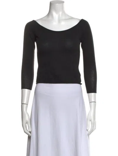 Pre-owned Shaina Mote Off-the-shoulder Sweater In Black