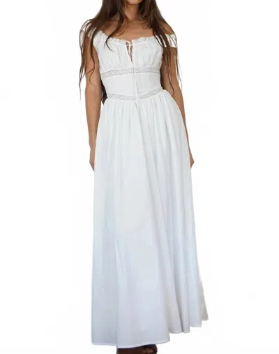 Shani Belle Corset Detail Maxi Dress In White