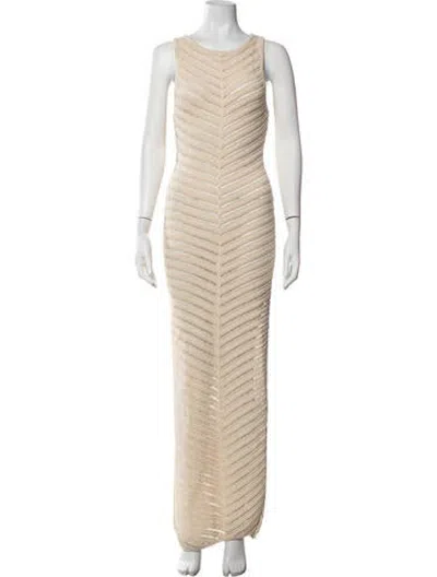 Pre-owned Shani Shemer Patterned Long Dress In Neutrals