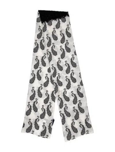 Pre-owned Sharon Wauchob Paisley Print Scarf In White