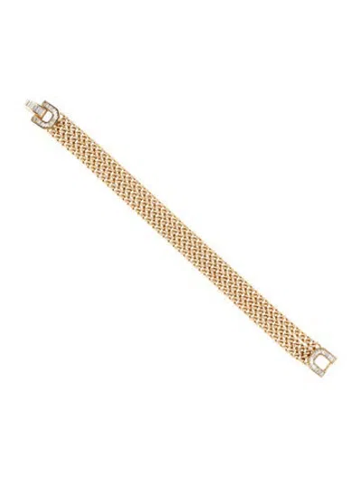 Pre-owned Shay 18k 3.25ctw Diamond Baguette Clasp Link Bracelet In Multicolor