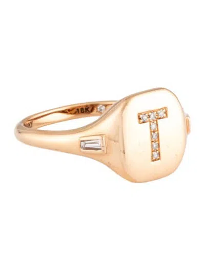 Pre-owned Shay 18k Diamond Initial Ring In Multicolor
