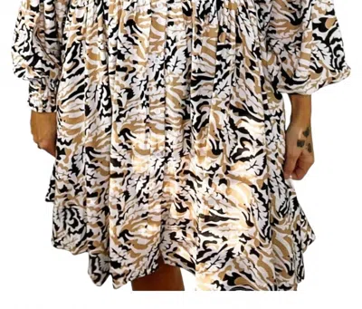 She + Sky Wednesday Mini Dress In Animal Print In Multi