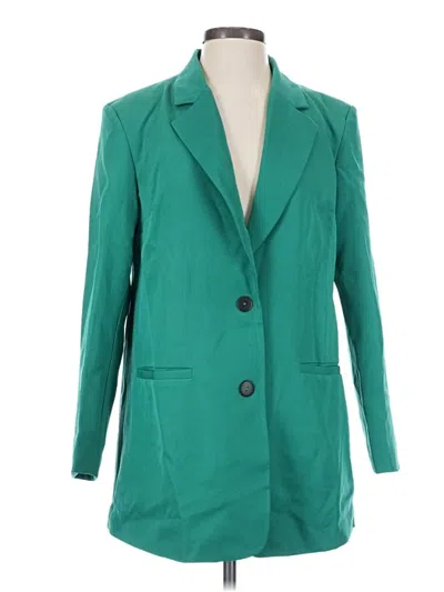 Pre-owned Shein Blazer Jacket In Green