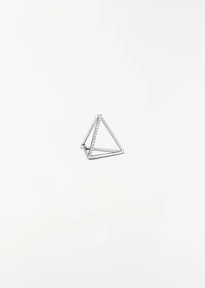 Shihara Platinum Diamond Triangle Earring 01 15 In Metallic