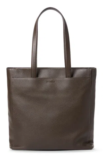 Shinola Canfield North-south Pebbled Leather Tote In Blue