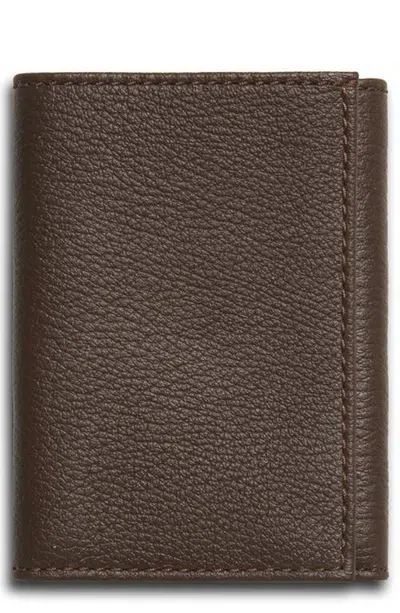 Shinola Canfield Rfid Trifold Pebbled Leather Wallet In Orange