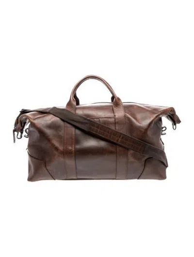 Pre-owned Shinola Leather Weekender Bag In Brown