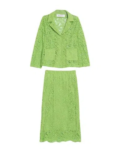 Shirtaporter Woman Suit Acid Green Size 6 Cotton, Viscose, Nylon