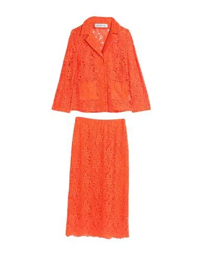 Shirtaporter Woman Suit Orange Size 6 Cotton, Viscose, Nylon