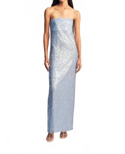 Shona Joy Amerie Strapless Maxi Dress In Arcadian Blue In Gray