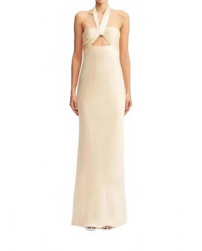 Shona Joy La Lune Ruched Tie Maxi Dress In Cream In Neutral