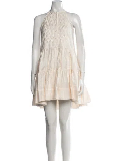 Pre-owned Shona Joy Linen Mini Dress In Neutrals