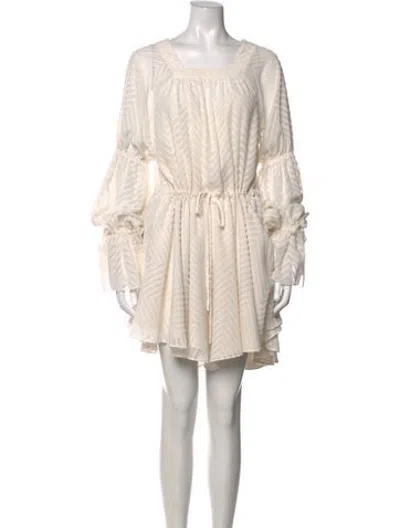 Pre-owned Shona Joy Patterned Mini Dress In Neutrals
