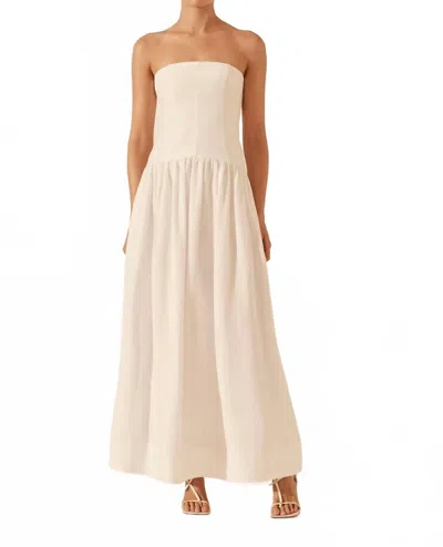 Shona Joy Strapless Panelled Maxi Dress In Ivory In Neutral