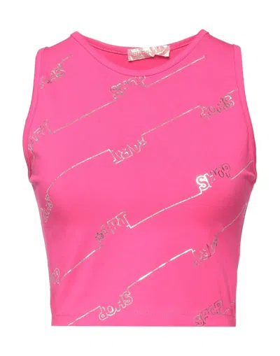 Shop ★ Art Shopart Woman Top Fuchsia Size Xs Cotton, Elastane In Pink