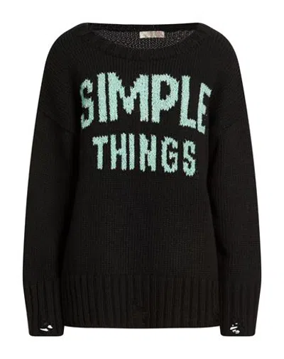Shopart Woman Sweater Black Size M Acrylic, Polyester, Viscose, Metallic Polyester