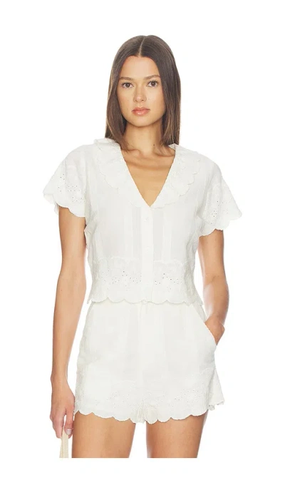 Show Me Your Mumu Lyla Top In White Eyelet Embroirdery
