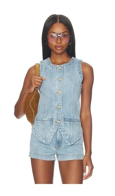 Show Me Your Mumu Pacifica Top In Slate Indigo