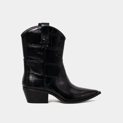 Shu Shop Women's Zouzou Croco Western Boots In Black