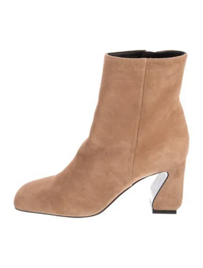 Pre-owned Si Rossi Suede Boots In Neutrals