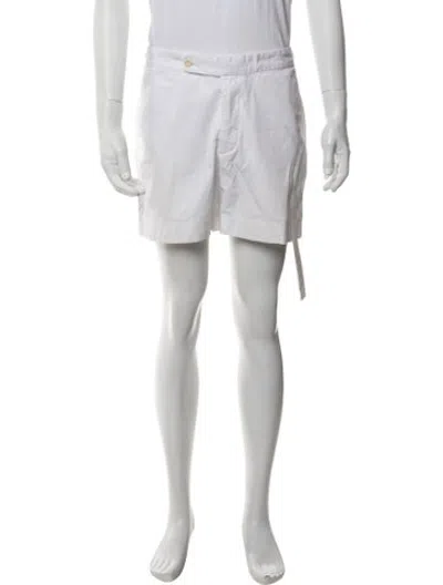 Pre-owned Sid Mashburn Flat Front Shorts In White