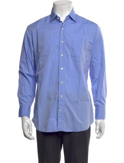Pre-owned Sid Mashburn Long Sleeve Dress Shirt In Blue