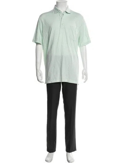 Pre-owned Sid Mashburn Striped Collar Polo Shirt In Green
