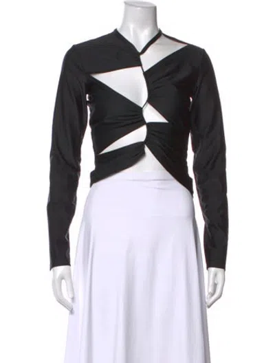 Pre-owned Sid Neigum Asymmetrical Long Sleeve Top In Black
