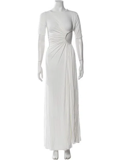 Pre-owned Sid Neigum Crew Neck Long Dress In White
