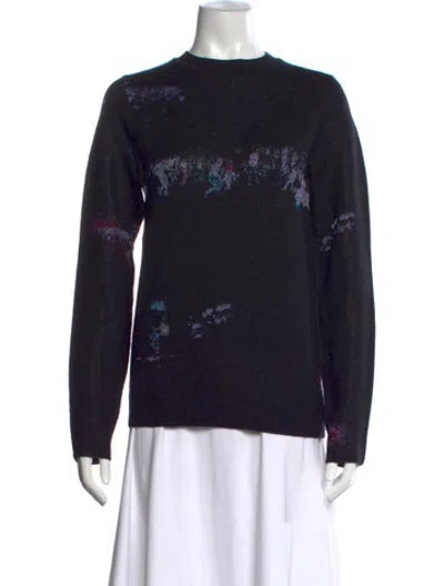 Pre-owned Sies Marjan Cashmere Graphic Print Sweater In Black