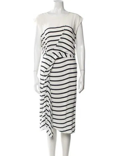 Pre-owned Sies Marjan Silk Midi Length Dress In White
