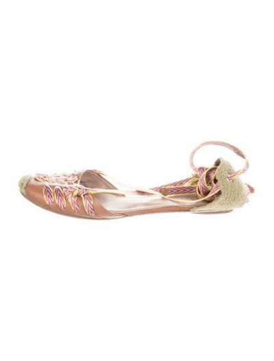Pre-owned Sigerson Morrison Leather Patterned Flats In Pink