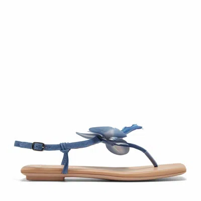 Silent D Women's Emlyn Flats Sandals In Blue Suede In Multi