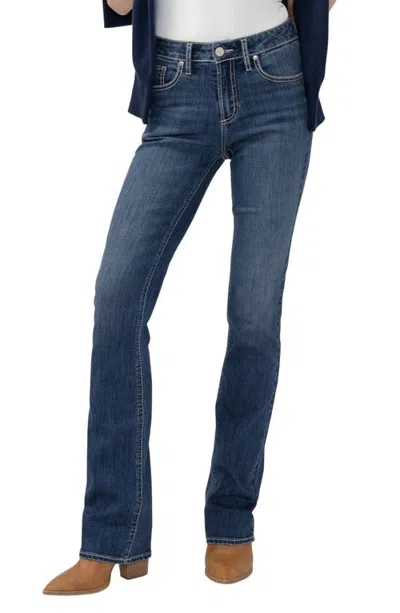 Silver Jeans Co. Avery Curvy High Waist Slim Bootcut Jeans In Blue