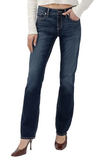 Silver Jeans Co. Elyse Classic Straight Leg Jeans In Blue
