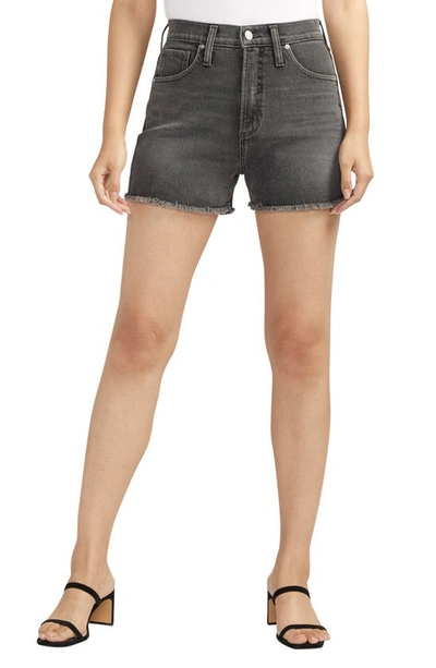 Silver Jeans Co. Highly Desirable High Waist Cutoff Denim Shorts In Black