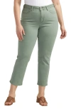 Silver Jeans Co. Isbister Garment Dyed High Waist Straight Leg Jeans In Sage